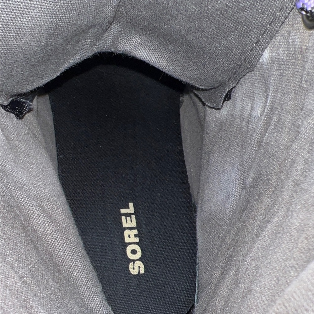 Sorel Women's Boot Sz 5 Gray Lexie Leather Suede Glitter Wedge Waterproof Snow - Picture 7 of 8